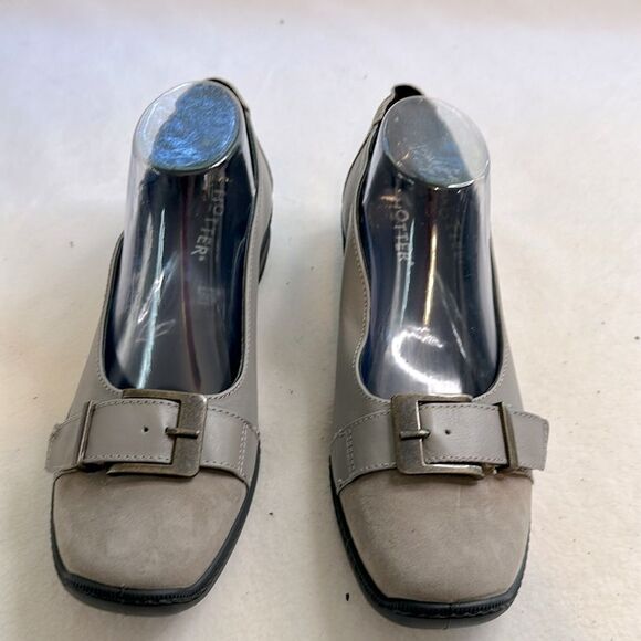Hotter Taupe Mules with Buckle Detail - Picture 1 of 8